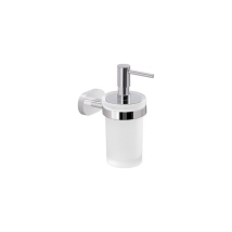Dosasapon Bernina Seifenspender – 8 x 10 x 15,4 cm – Cromall, Edelstahl, sandgestrahltes Glas