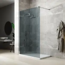 Parete Doccia Walk-in 100 Cm Vetro Temperato Fumé 8mm H.195 Cm 100 Edison Silqua By Mobo