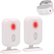 Motion Detector Alarm, Wireless Doorbell For Front Door/visitors, Home And Business/mailbox, Alarm System Set With 1 Sensor And 2 Receivers - Ybq041