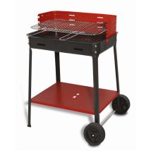 Barbacoa De Acero Flavia Con Ruedas Cm 45x35x80h Made In Italy