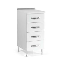 Azur Line - Küchenmöbel Kommode Basis 4 Schubladen 40x50x85h Weiss