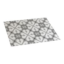 Grau Vinyl-Teppich 45 x 75 cm – rutschfeste Unterseite – waschbare Oberfläche – einfache Wartung