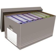 Archivschachtel Tric 37 X 32,2 X 62,2 Cm (b X H X T) Din A4 Mit Archivdruck Wellpappe Grau/weiß