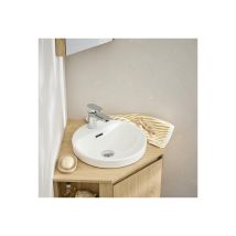 Mob-in - Lavabo Redondo Semiempotrado De Cerámica Blanca Lea De 37 Cm