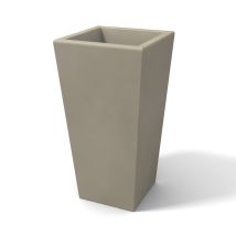Kloris - Moderner Blumentopf Rechteckig Aus Harz Mod. Egizio Liscio H 65 Taupe