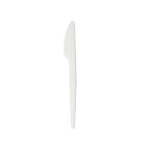 CFADDA – Cuchillo Blanco Bioplástico Compostable de Un Solo Uso – Resistente a Alimentos Calientes – Pack de 15