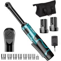55n.m Akku Ratschenschlüssel, 15cm Akku Ratsche, 2x2000mah Akkus Elektrischer Ratschenschlüssel, 3/8' 400 U/min Kabelloser Ratschenschlüssel Set Mit 