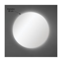 Espejo De Pared Redondo Diámetro 85 Cm Grosor 4 Mm Con Iluminación Led