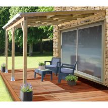 Chalet & Jardin – Tetto Couv'Terrasse in legno 3x3,7m – Tetto in policarbonato 6mm, Superficie 11,34 m², Pino trattato autoclave