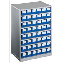 Cassettiera Magazzino in Acciaio con 48 Cassetti - Portata 240 kg - 862x600x417 mm - Accessori Disponibili