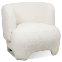 Gepolsterter Sessel - Bouclé-stoff Lounge-sessel - Magnolia Weiß