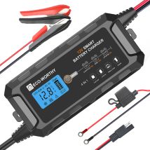 Eco-worthy - 12v 10a Battery Charger Uk Plug Automatic Smart With Lcd Display For Lead Acid And Lithium (lifepo4) Battery