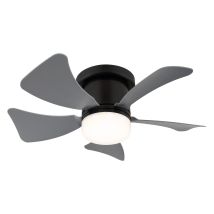 GLOBO – Hines Black-Grey Ceiling Fan with 10W LED Light and Remote Control – 4 Speeds, 3000K/4000K/6500K Colour Temperature