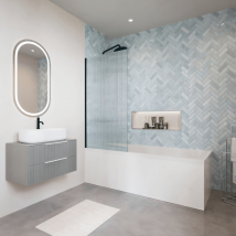 Mampara de baño recta negra – Vidrio 8mm – Aluminio – Altura 140cm – Ancho 80cm – Fabricada en Francia