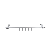 TESTRUT Türgarderobe – 5 Haken – Metall – Silber – 57 x 9 x 6,5 cm – 3 kg/Haken – 6 Stück pro Packung
