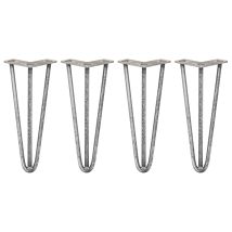 Legs - Set Di 4 Gambe Per Mobili Gamba Per Tavolo In Acciaio Gambe A Forcina Include Viti E Piedini Protezione Gratuiti (31-71cm) - 30.5cm - 3 Rebbi -