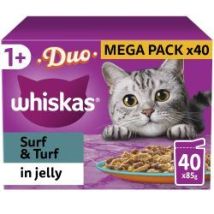 Whiskas - 1+ Duo Surf And Turf Adult Wet Cat Food Pouches In J - 85g - 811913