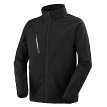 CEPOVETT Softshell-Jacke Caucase Schwarz L – Wasserdicht – retroreflektierende Reißverschlusstasche – elastischer Saumabschluss