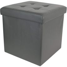 Home Deco Factory Scatola Di Immagazzinaggio, Poliuretano, Grigio, 37.5 X 37.5 X 37.5 Cm