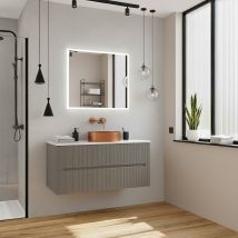 Mobile Bagno 120 Cm, Grigio Scuro 119,4 X 45,5 X 50 Cm (ceramia-5dg120)