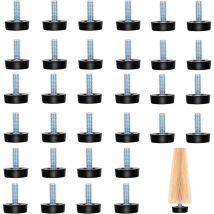 32 Patas Ajustables Para Muebles, Patas Niveladoras Atornillables, Patas Roscadas M8, Patas Niveladoras Para Muebles, Sillas Y Mesas, Color Negro, M8 