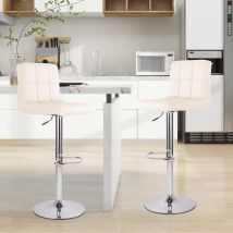 Moderne Barhocker 2er-set Mit Rückenlehne & Fußstütze – Höhenverstellbar, Geeignet Für Kücheninseln & Bartresen,beige