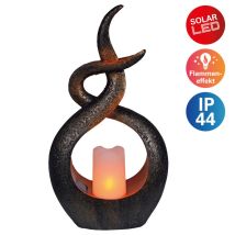Näve Solar-gartenleuchte Led Mit Dämmerungssensor Kerzenflamme 36,5 Cm Braun