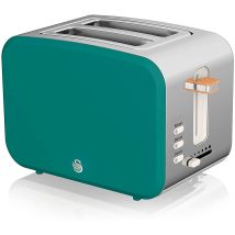 Swan - St14610greneu Grille-pain À Fente Large 2 Tranches Design Moderne Nordic 900w Vert
