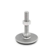 Ganter Norm Elementi Gn 41 – 40-d3 M8 – 63 Sk – Acciaio Inox Piedini Di Livellamento Gomma Aufvulka Nisiert, Argento