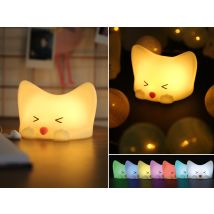 Nachtlicht Catty Cat, Per Usb Aufladbar, Dimmbar, 7 Lichtfarben, Mit Soundeffekt