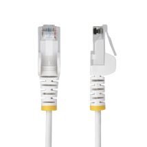Startech.com Cavo Ethernet Cat6 Bianco Da 50cm Patch Utp Con Plug Rj45 Antigroviglio E Rilievi Di Trazione, Cavo Lan Slim In Rame Puro 28awg, 