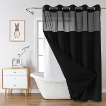 Duschvorhang, Wasserdichtes Material, Badezimmer, Schwarz, 54 X 80 Zoll