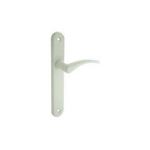 Set Di Maniglie Per Porte Con Piastra Senza Foro, Alluminio Bianco