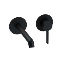 Mezclador Monomando De Lavabo De Pared En Negro Mate Con Cuerpo Incorporado Pollini Lumea Lt700251040 Negro Mate