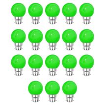 Lot De 18 Ampoules Led Vert B22 Incassables - Guirlandes Guinguette - Culot Baïonnette