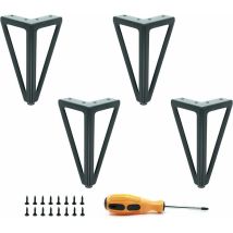 Juego De 4 Patas De Mesa De Metal Negro - Patas Intercambiables Para Muebles - Para Mesa De Centro, Tv, Sofá, Cama Y Otros Muebles - Con Tornillos (15