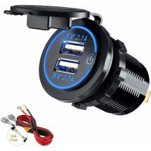Dhklfa - Car Usb Charger Car Usb Socket 5v 4.2a Fast Charging With Led Display, Waterproof And Dustproof, Suitable For Car, Boat, Motorcycle, Suv, Bus