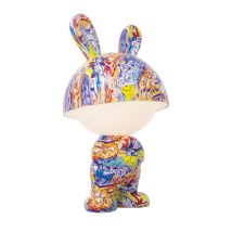 Xanlite - Lampada Da Appoggio Artlite – Coniglio Pop Art – Led Integrato, Rgb / Bianco Caldo, Ricaricabile Usb - Artlite