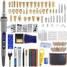 109pcs Wood Engraving Kit Wood Engraving Tool Adjustable Temperature With Colored Pencils Cap Holder Leather Engraving Wood Carving