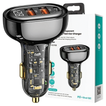 Chargeur De Voiture Usams 125 W, Charge Rapide, 2 Ports Usb + 1 Port Usb-c, Noir
