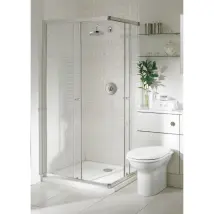 800mm Corner Entry Shower Enclosure Cubicle Chrome 1830mm Height Lakes Alterna