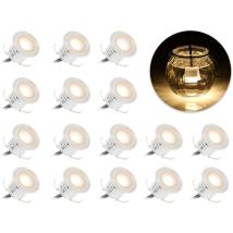 Spots Led Encastrables, 16pcs Spots Led Pour Terrasse, 0.6w Etanche Ip67, Spot Led Lampe Extérieur, Pour Chemin Contremarches D'Escalier Piscine (