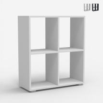 Libreria Bassa Bianco Grigio Moderna Ufficio Cameretta Bambini Arkus - Bianco