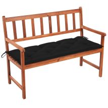 Banco De Jardín Mueble De Exterior Para Patio O Terraza Con Cojín 120 X 58 X 90 Cm Madera Maciza De Acacia 020011378