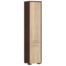Abamihome - Columna De Baño Akord Fin Wenge 30 Cm 2 Puertas Frente En Color Roble Sonoma 5 Estantes 30x30x140 Cm
