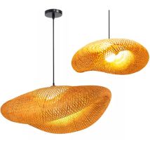 Toolight Deckenlampe Natural APP880-1CP 40W Bambus Pendelleuchte für jeden Raum