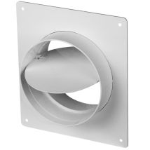 AWENTA Wandflansch mit Rückstauklappe Ø 150 mm – PVC-Kunststoff – weiß – 194 mm Höhe – 194 mm Breite