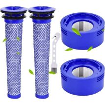 Aiducho – Hepa H12 Filter For Dyson V7 V8 Vacuum Cleaners – 2 Pre-filters And Cleaning Brush – Compatible With Animal, Absolute, And Fluffy Models