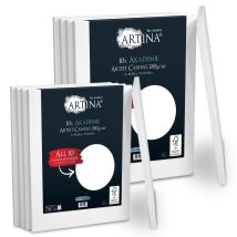 Set Da 10 Tele Per Pittura 5x 40x50 Cm & 5x 30x40 Cm Serie Akademie - Artina
