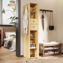 Armoire Multifonctionnelle Armoire À Miroir Multifonctionnelle Pivotante, Bois, Mdf, 160 X 40 X 40 Cm